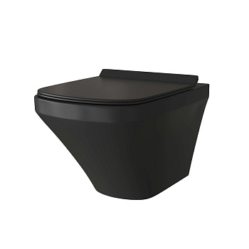 Унитаз подвесной Grossman Санфаянс GR-4440BMS черный с сиденьем микролифт безободковый каскадный смыв